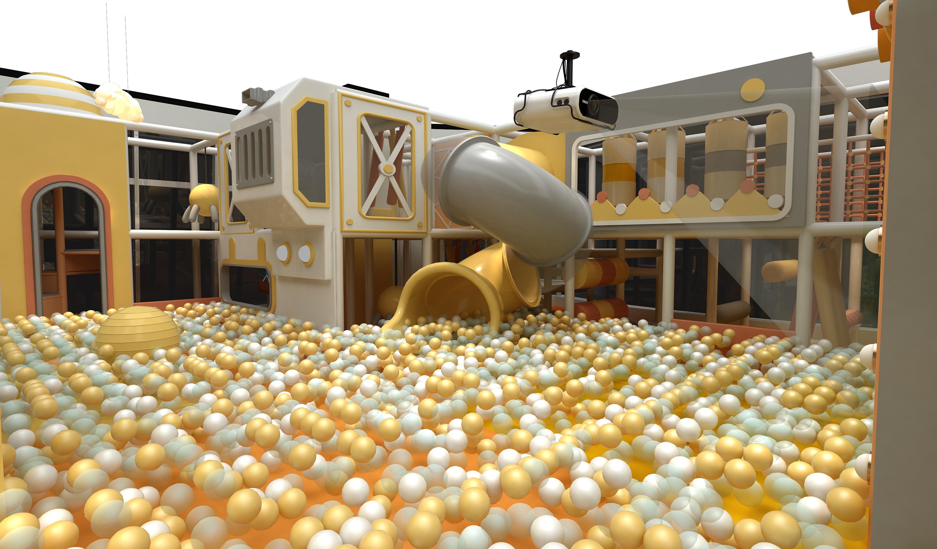 Interior amusement park design illustration التوضيح تصميم متنزه داخلي