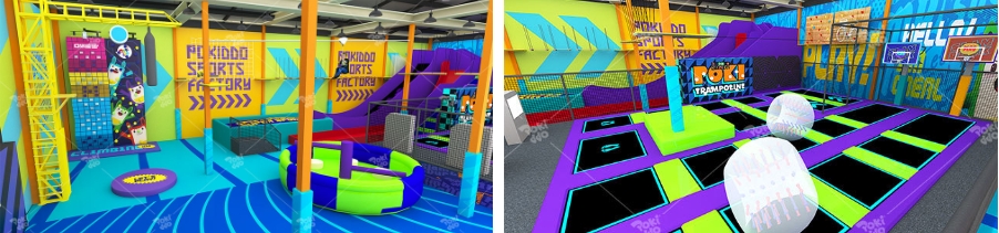 indoor trampoline park حديقة الترامبولين الداخلية