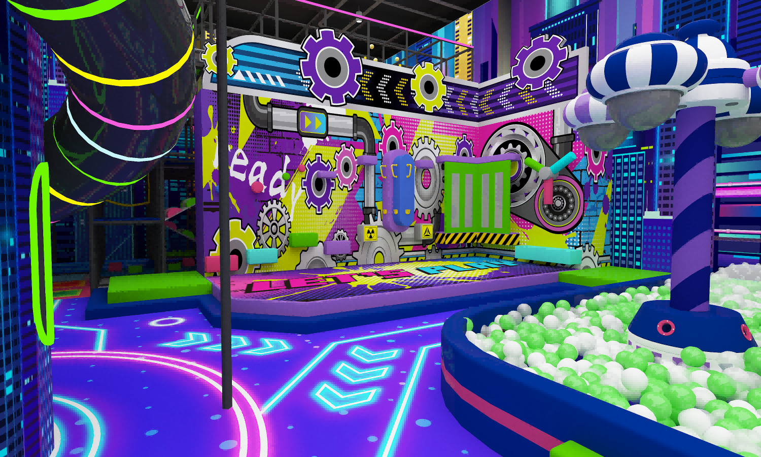 indoor donut slide with crazy equipment معدات ملعب داخلي للأطفال