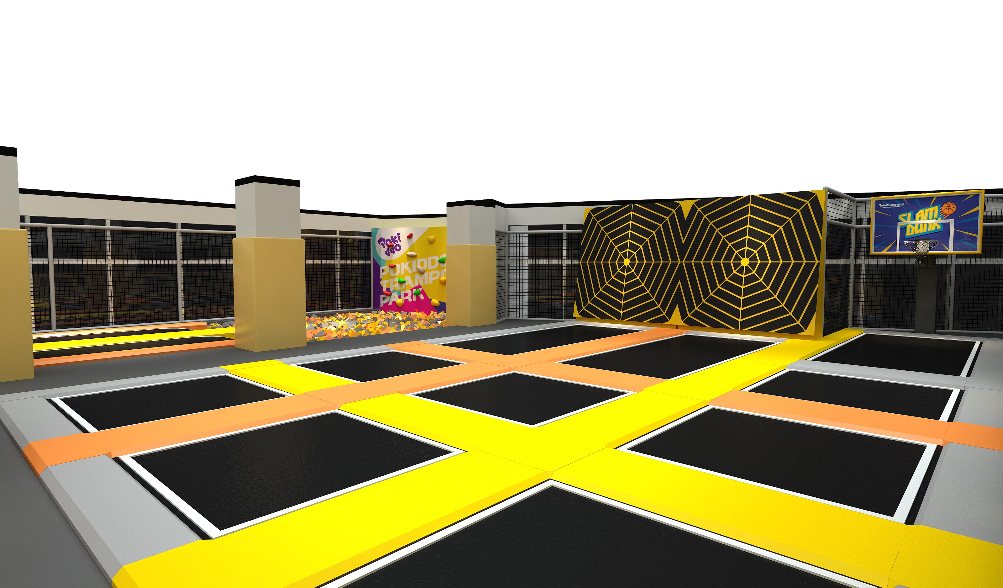 Interior amusement park design illustration التوضيح تصميم متنزه داخلي