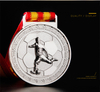 RU81118 Custom Gold Plating Football Promotion Award Medal with Ribbon
