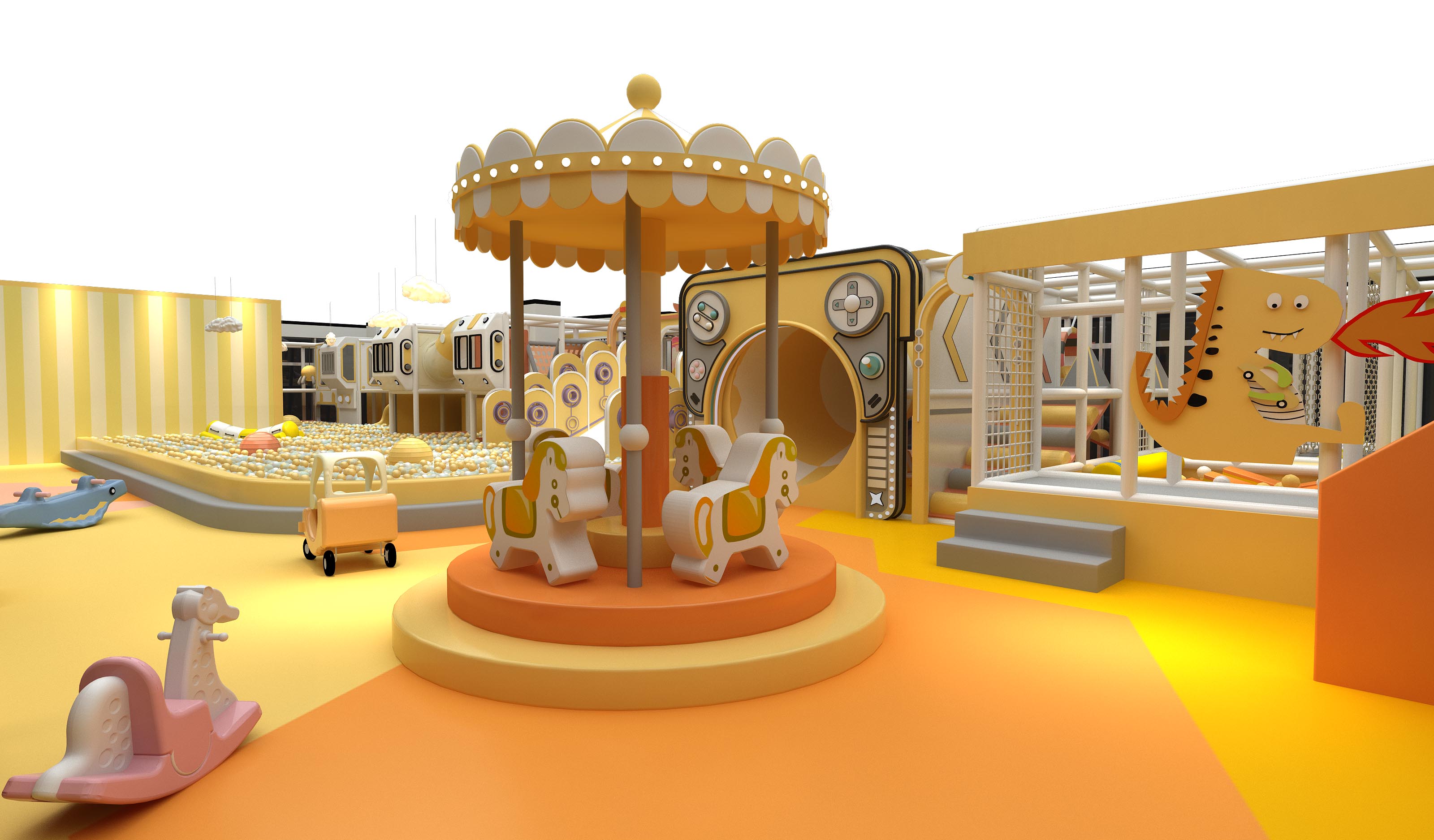 Interior amusement park design illustration التوضيح تصميم متنزه داخلي