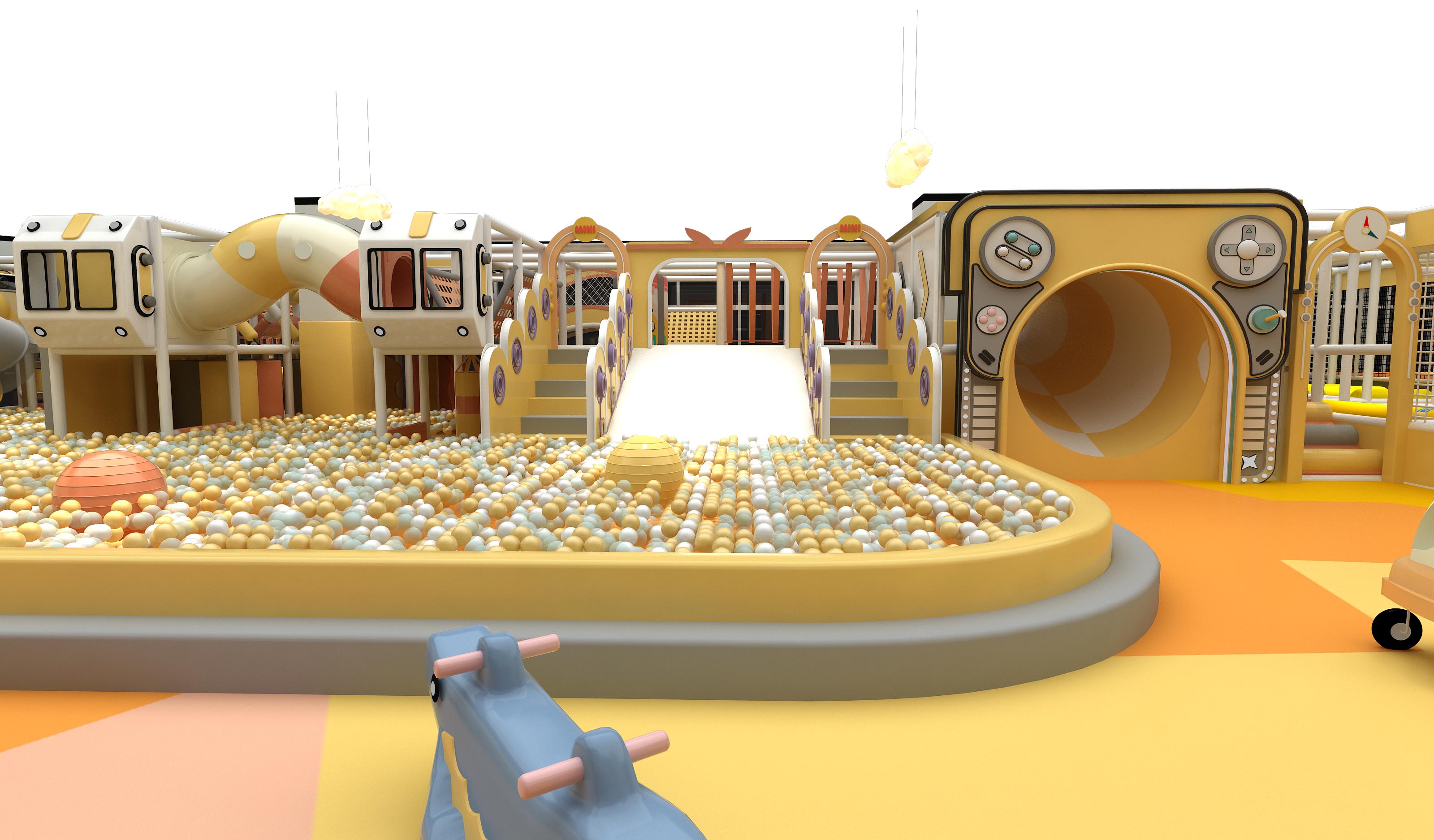 Interior amusement park design illustration التوضيح تصميم متنزه داخلي