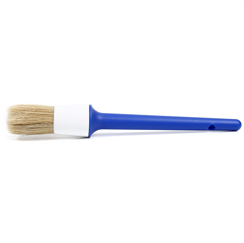 Natural Bristle Round Paint Brush with Plastic Handle