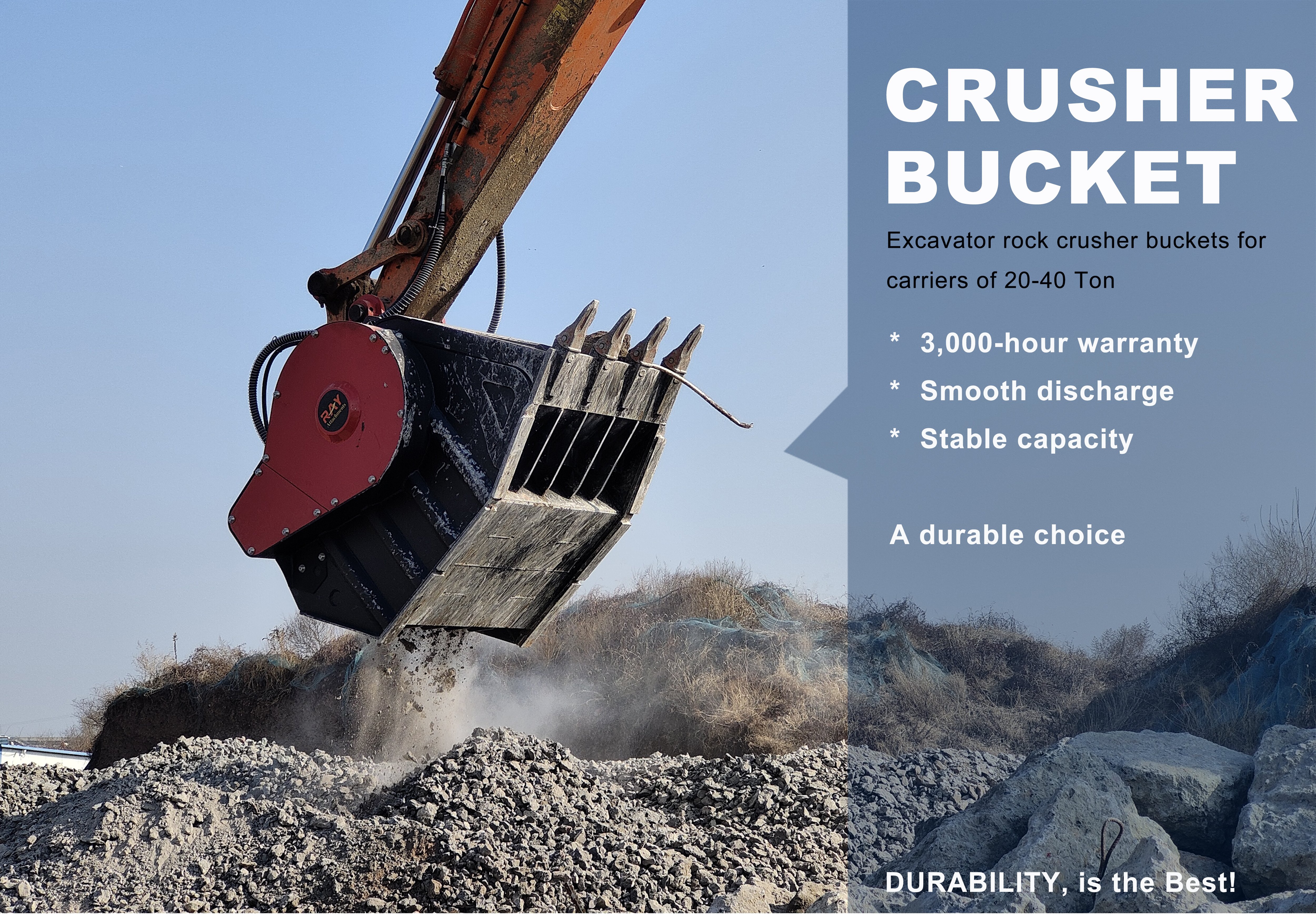 RAY excavator crusher bucket RAY-Baggerbrecherlöffel