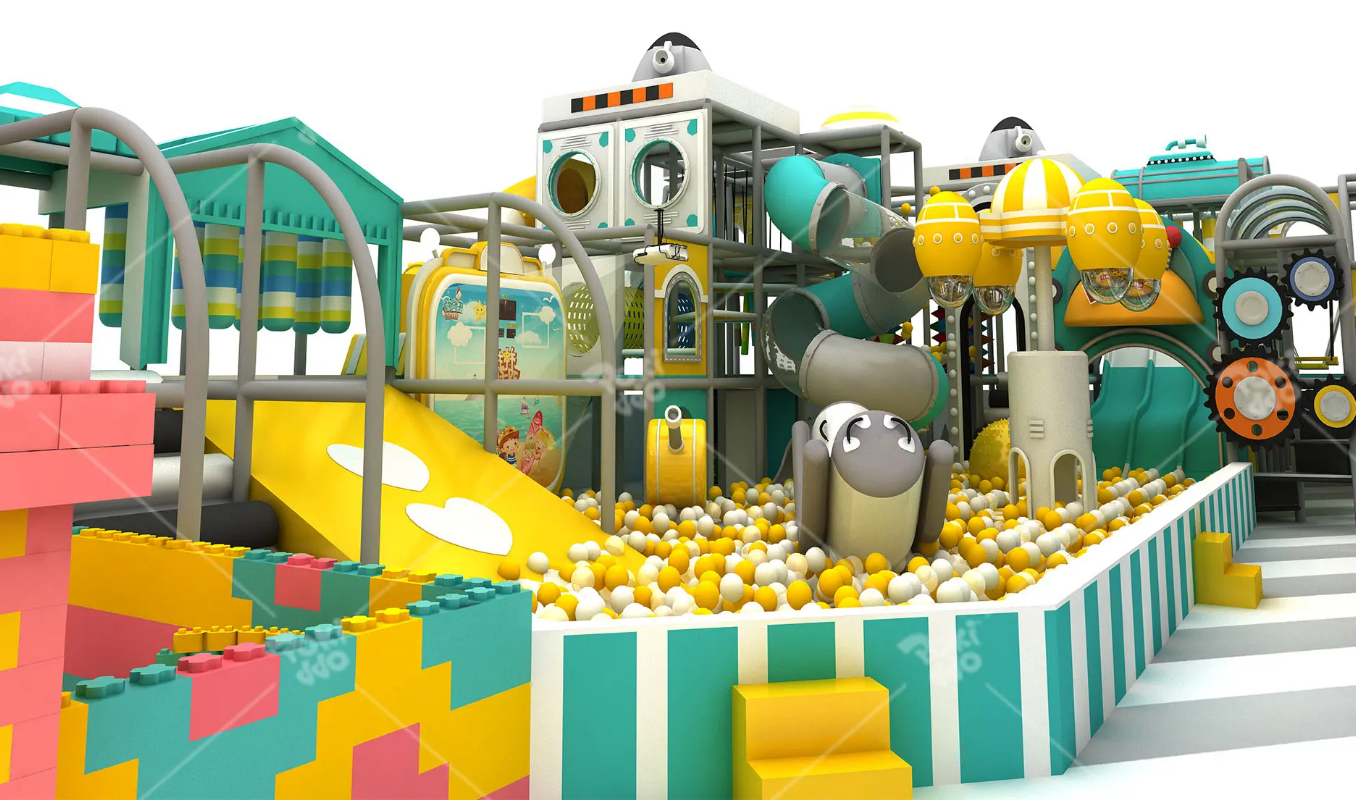 Interior amusement park design illustration التوضيح تصميم متنزه داخلي