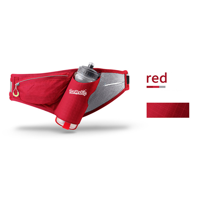 RU81034 Men Sports Running Belt with Bottle Women Outdoor Marathon Race Pouch Waist Bag Camping Hiking Gym Bag