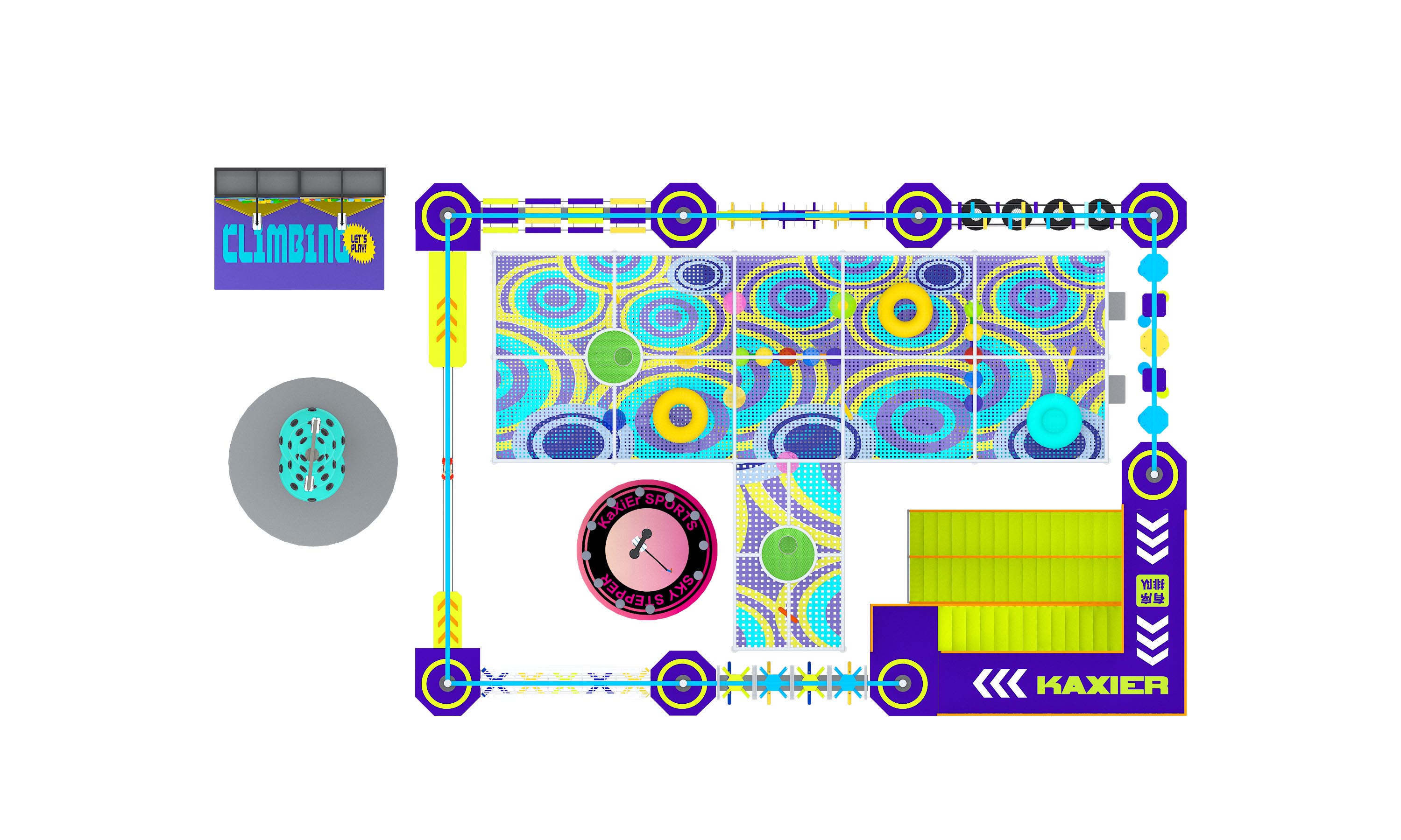 Interior amusement park design illustration التوضيح تصميم متنزه داخلي