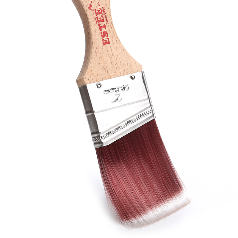 Faded Synthetic Paint Brush with Short Wooden Handle