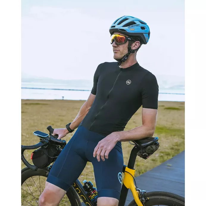 Eco friendly Black Men Cycling Jersey Экологичный черный мужской велосипедный трикотаж