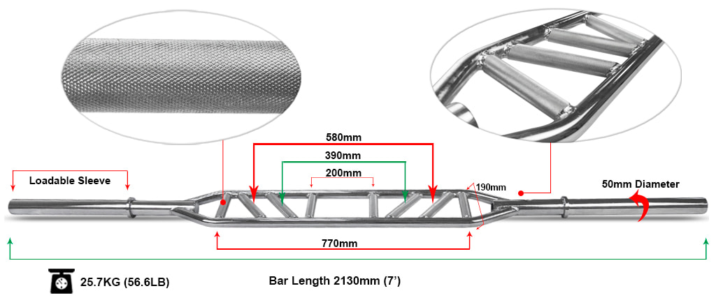 Multi-Grip Swiss Bar for Versatile and Pain-Free Pressing Bar Swiss Multi-Grip pikeun Mencét Serbaguna sareng Henteu Nyeri