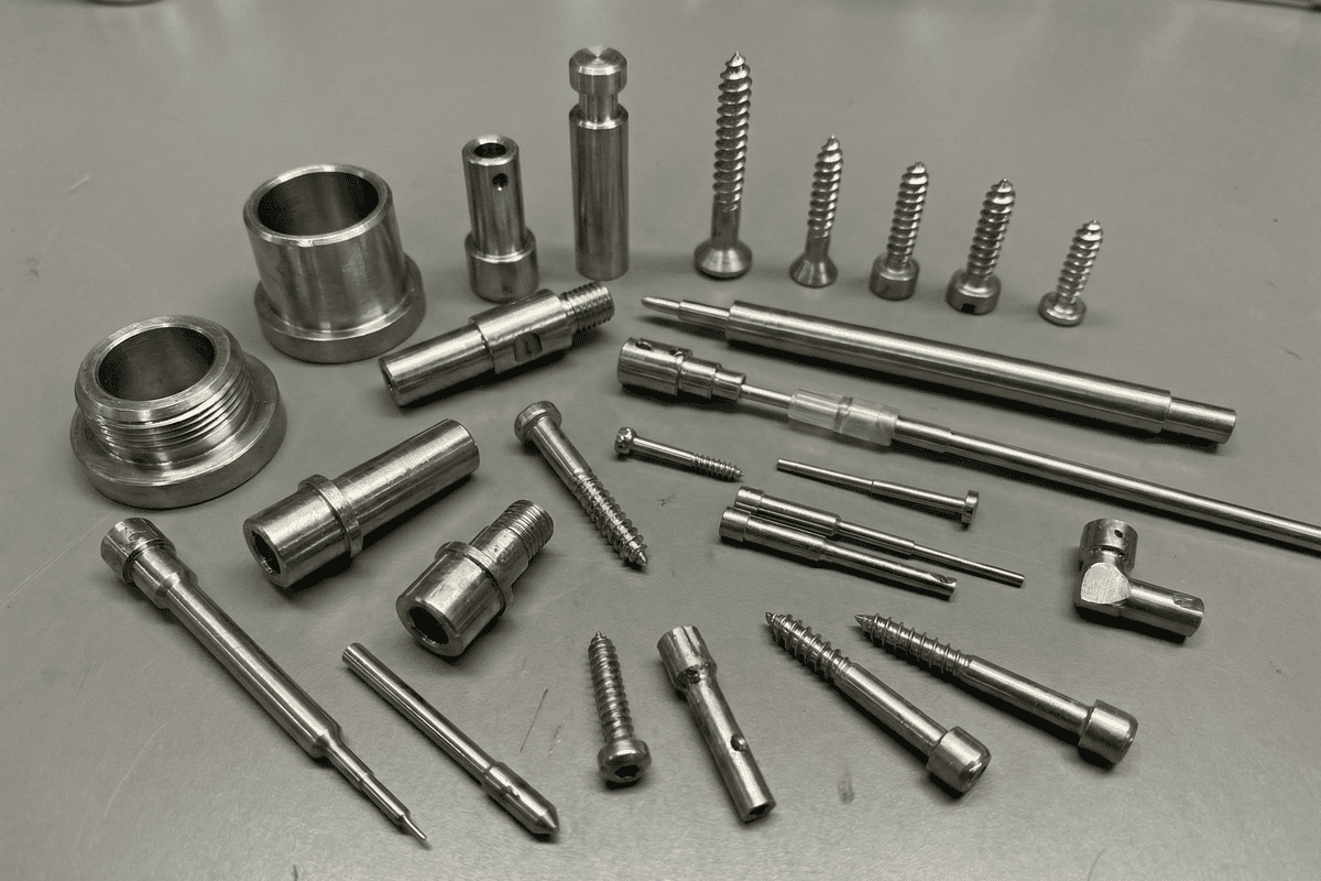 Medical Devices Typical Swiss CNC Machined Parts スイスのCNC機械加工で小型精密金属部品を製造