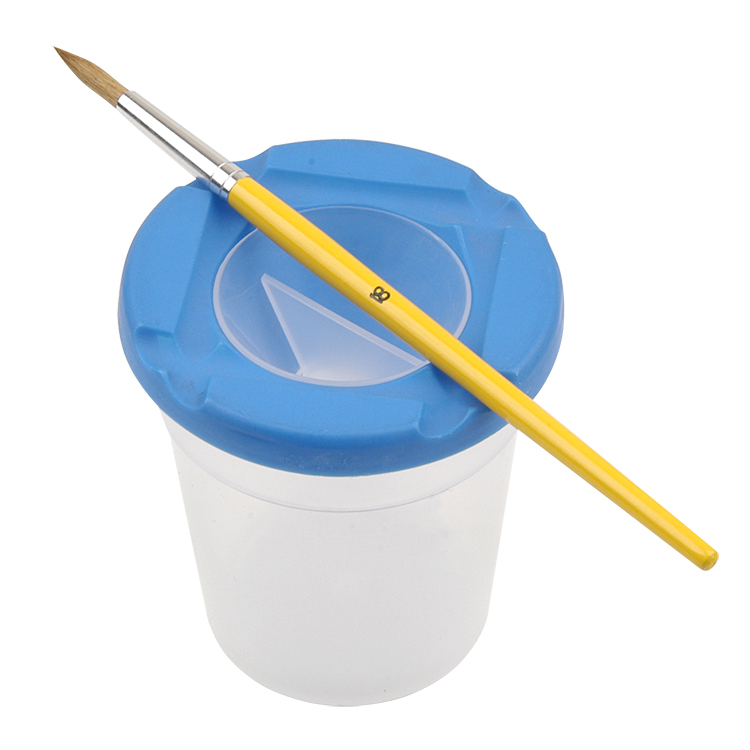 Leakproof Plastic Painting Cup Brush Washer Paint Cup with Plug on the Cap Dia.8cm x Height 9cm