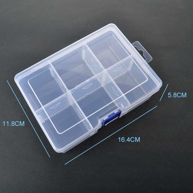 6 Grid Plastic Organizer Box 16.4x11.8x5.8cm