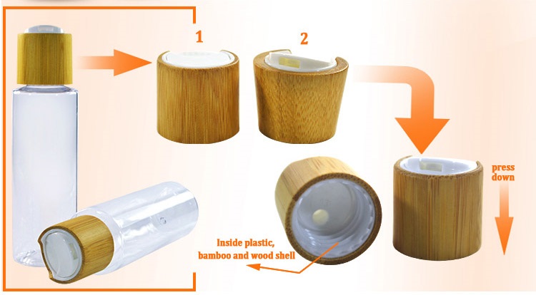 White PET Plastic Bottle and JAR set With Bamboo Lid ขวดพลาสติก PET สีขาวและชุด JAR พร้อมฝาไม้ไผ่
