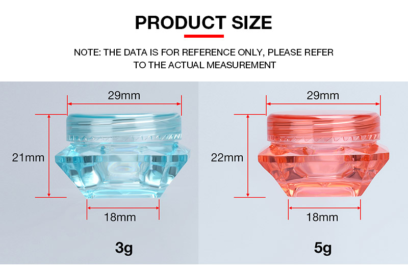 Plastic PS Cosmetic Eye Cream Jar Face Cream Container size حجم حاوية كريم الوجه البلاستيكية PS لمستحضرات التجميل