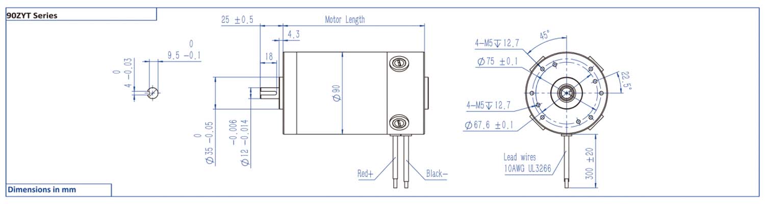 90ZYT Series Brushed DC Motor 90ZYT Serie Brushed DC Motor