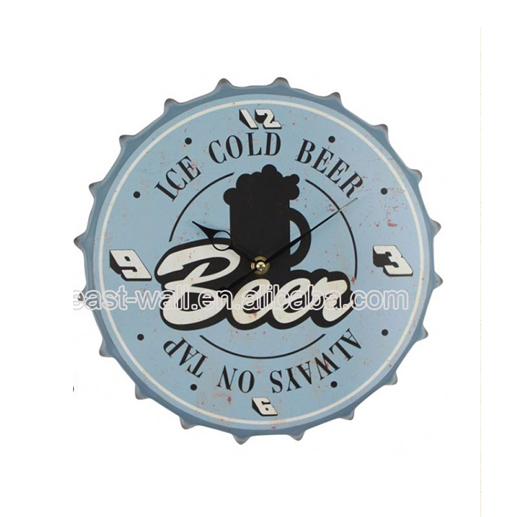 Promotional Oem Service Iron Bottle Cap Magnet Paper Clock