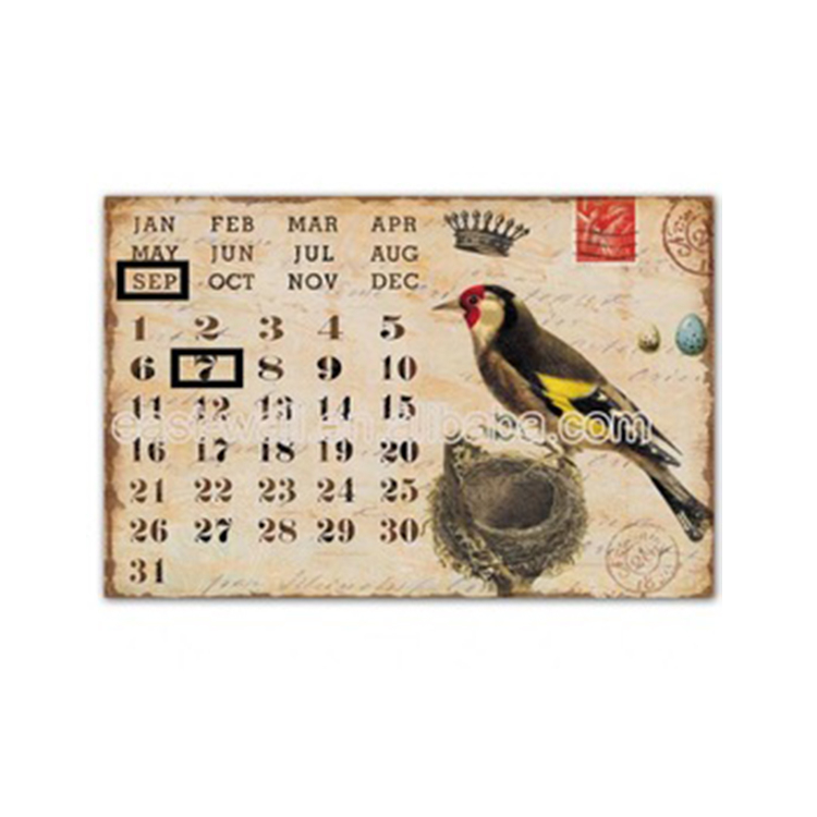 Vintage Style Calendar Indoor Wall Plaque Decor Wholesale Art And Craft Supplies