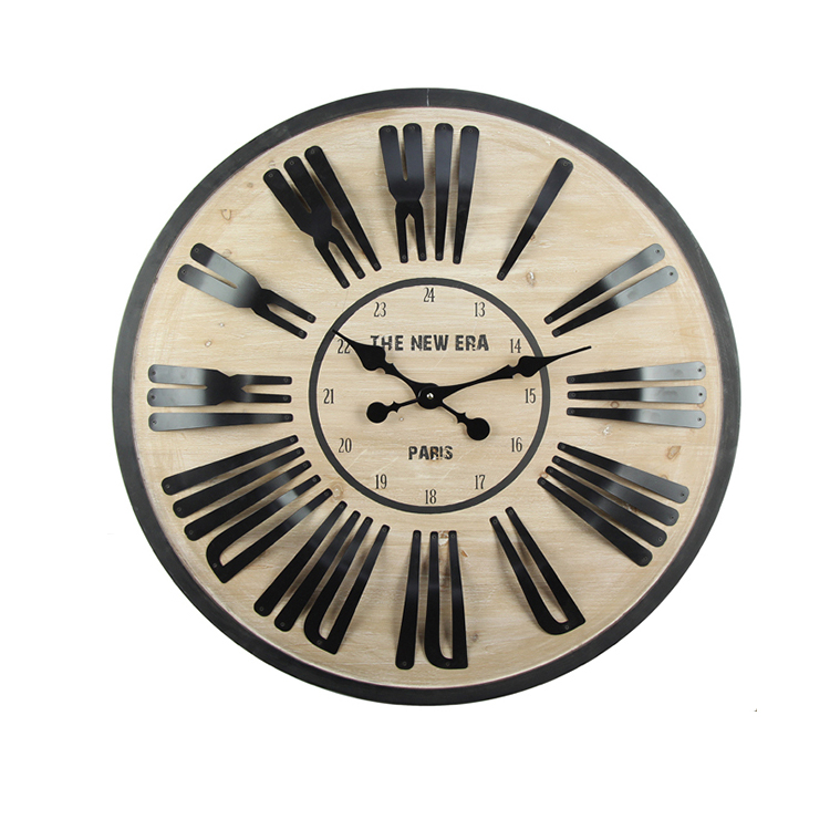 Round Shape Home Decoration MDF Antique Promotional Digital Wall Clock