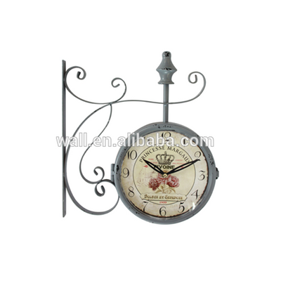 Chinese Furniture Stores Direct Factory Supplier Double Sides Iron Wall Clock
