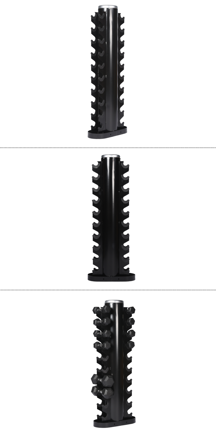 Commercial 10-Pair Vertical Dumbbell Rack Estante comercial para mancuernas verticales de 10 pares