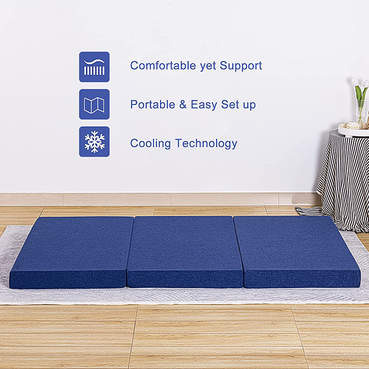 foldable mattress queen in a box memory foam is infused with cooling gel foam