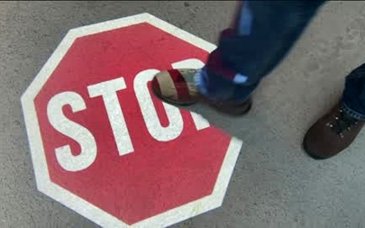 Projected Stop Sign Projiziertes Stoppschild