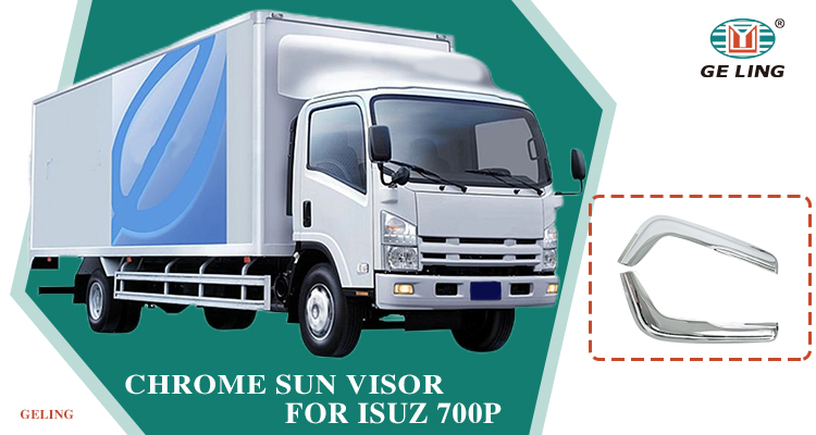 Chrome Door Sun Visor For Isuzu Elf 700P Visiera parasole cromata per porta Isuzu Elf 700P