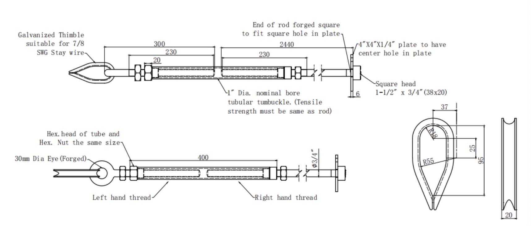 Hot Dip Galvanized Stay rods