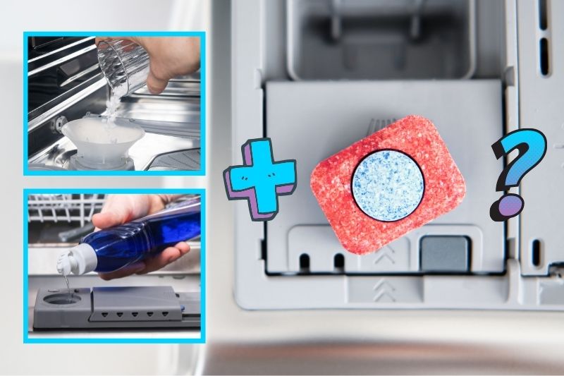 Salt and Rinse Aid With All In One Dishwasher Tablet Salt og afspændingsmiddel med alt i én opvasketablet