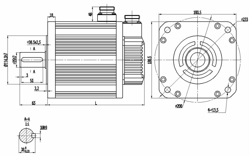 180ST-M19015 AC Servo Motor 180ST-M19015 maiņstrāvas servomotors