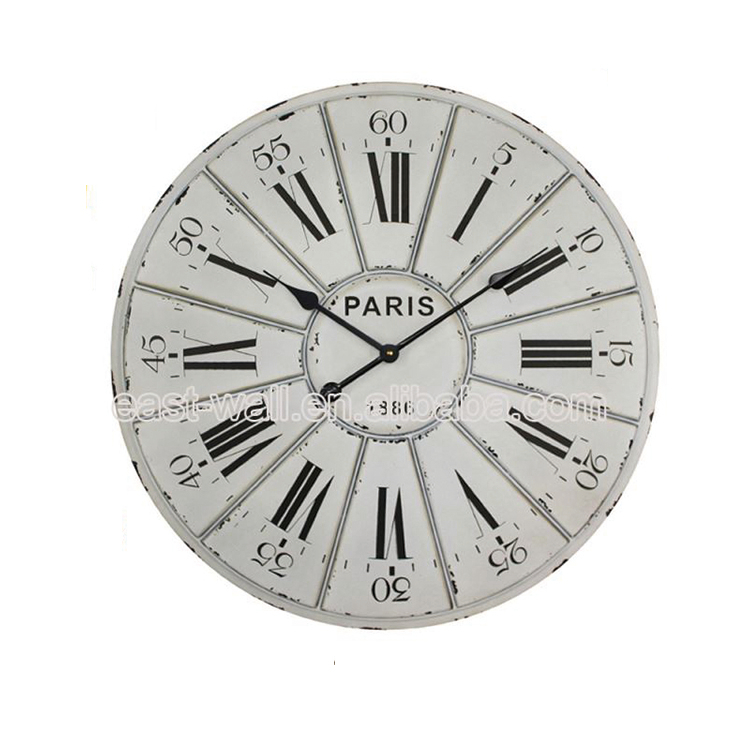 Customized Logo Iron Decorative Silent Digital Time Wall Clock