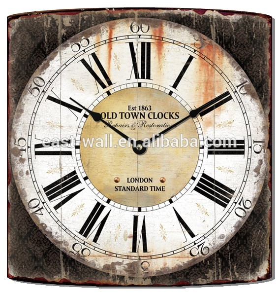 Accuracy 1 Second Per Day Roman Numeral Wall Clock Metal Iron Plate Clock