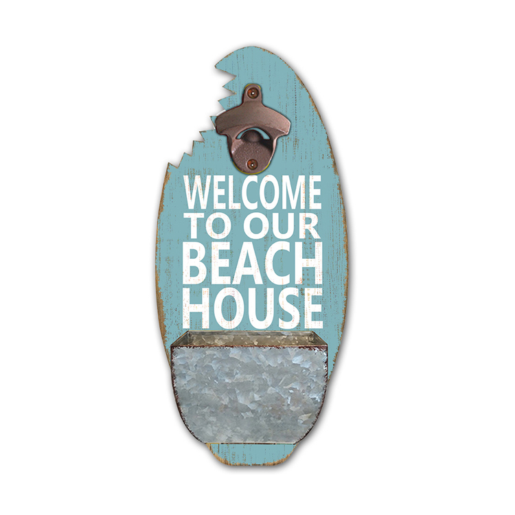 Easy Use Wooden Wall Mount Bottle Opener Custom Printing