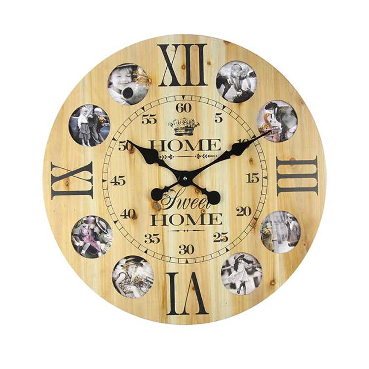 OEM Promotional Multi Photo Frame Round Wall Clock