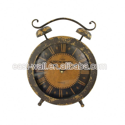 Promotion Good Quality Custom Printing Antique Iron Table Clock