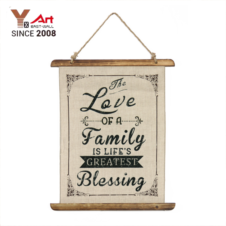 Hot Selling Export Quality Home Decor Letter Woven Wall Hanging Linen Sign