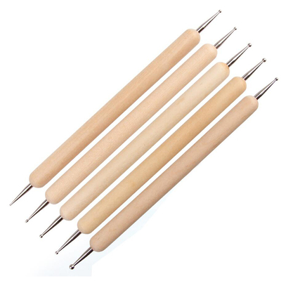 5Pcs Wooden Handle Double Ended Ball Stylus Kit