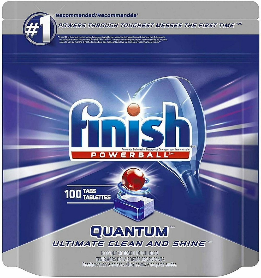 Finish Quantum 45ct Dishwasher Detergent Powerball Advanced Clean Shine Dishwashing Tablets Dish Tabs (2) Finish Quantum 45ct Моющее средство для посудомоечной машины Powerball Advanced Clean Shine Таблетки для мытья посуды Таблетки для мытья посуды (2)