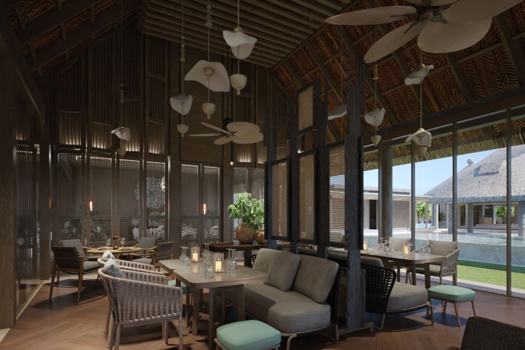 high-end hotel restaurant with bespoke furniture High-End-Hotelrestaurant mit maßgeschneiderten Möbeln
