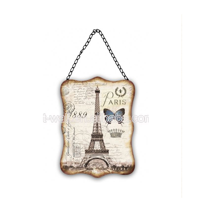 Promotional Price Unique Design Creative Items Tower Retro Tin Sign Custom Plaque