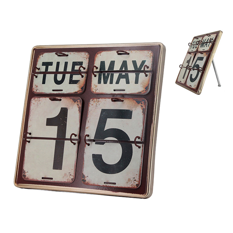 Metal desk calendar gifts custom printing desk calendar for home decoration