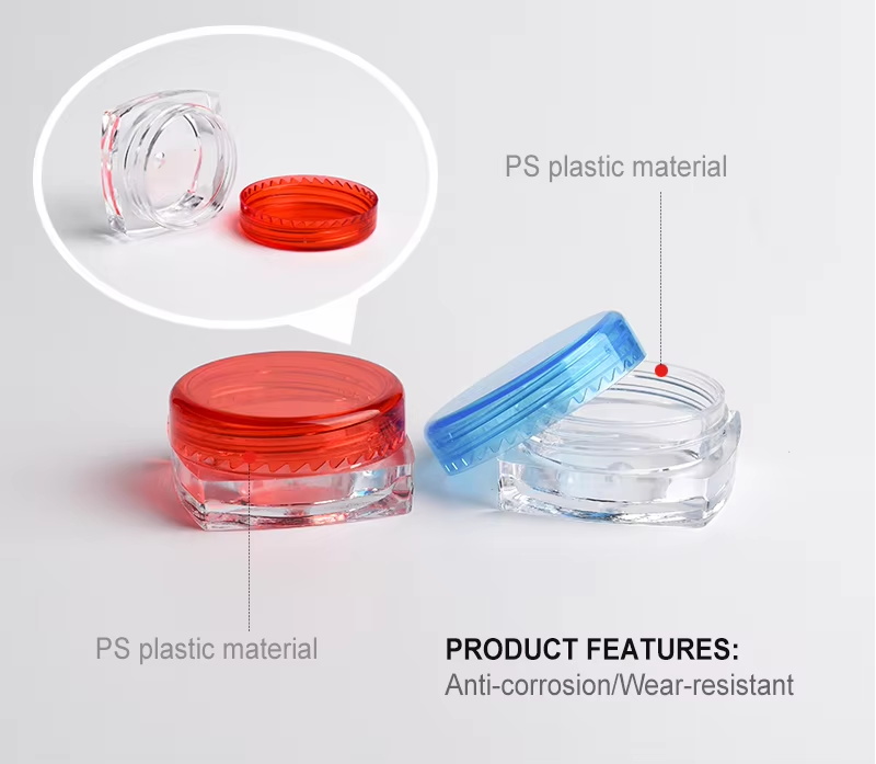 Plastic PS Cosmetic Eye Cream Jar Face Cream Container حاوية كريم الوجه البلاستيكية لمستحضرات التجميل من PS