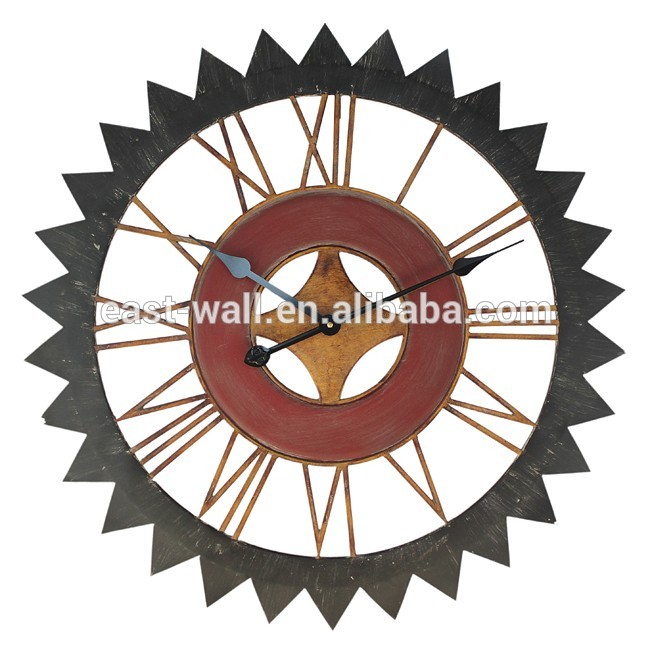 Triangle Gear With Roman Numerals Non Ticking Home Decoration Silent Wall Clock