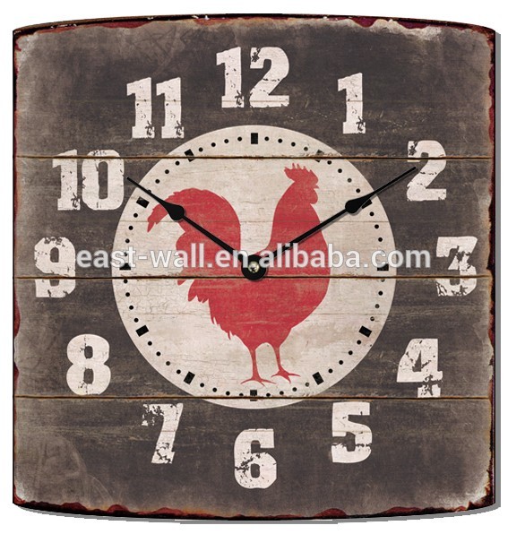 2016 New Coming Art Prints Animal Pattern Antique Style Rectangle Wall Clock