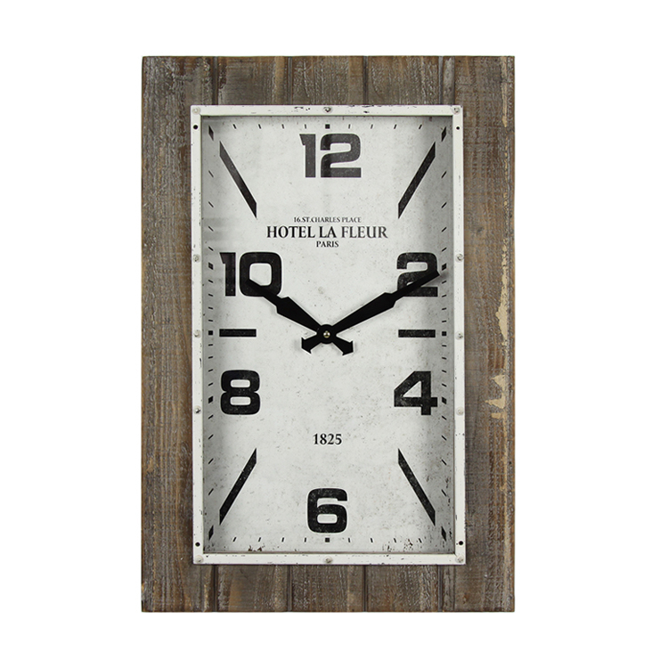 Fashion Trend Large Wooden Frame Retro Mechanical Wall Clock
