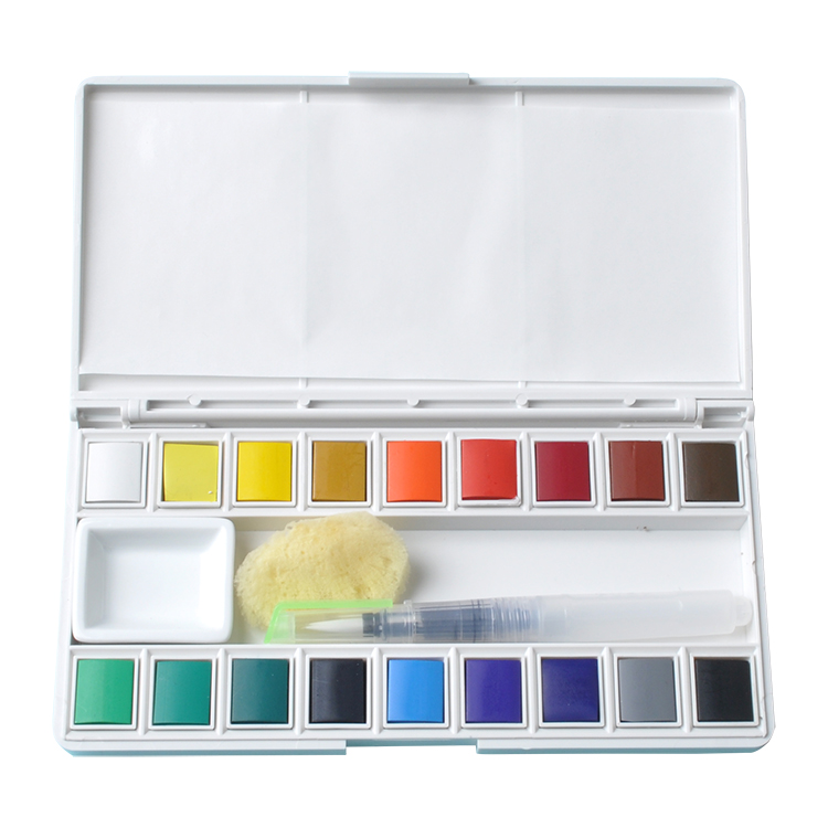 Plastic Box High Quality Solid Watercolor Paint Set of 12 18 24 36