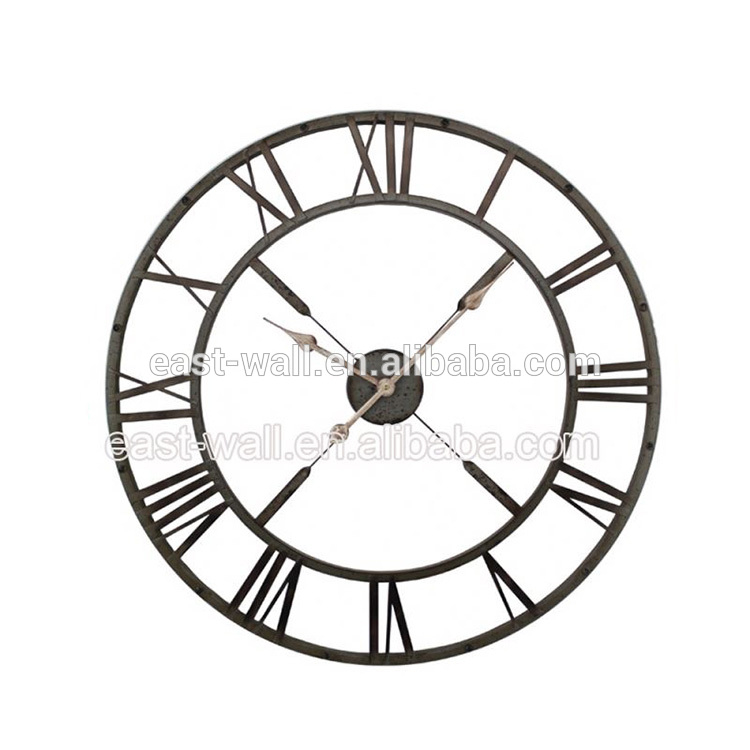 Large Iron Metal Decorative Wall Clock for Living Room