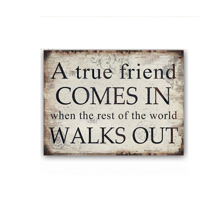 Export Quality Embroidery Design Nostalgic Metal Sign Plaque Stand